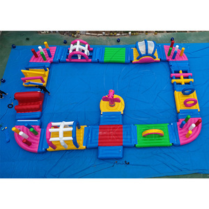Parque Acuático Inflable Comercial con <span class=keywords><strong>Torre</strong></span> de Toboganes, Pista de Obstáculos Flotante Gigante para Eventos <span class=keywords><strong>en</strong></span> Lagos y Piscinas - Product Image 1