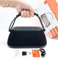 Haut-parleur Bluetooth portable en tissu BO-08, prix d'usine, vente en gros, OEM, lumière LED RGB, stéréo TWS, basses puissantes, sans fil, pour l'extérieur