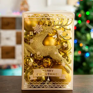 Y-S011 рождественские украшения товар Рождественские шары украшения Feliz с утолщённой меховой опушкой, Enfeite для нового года, рождественские золотые шары наборы для ухода за кожей