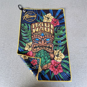 Vente en gros de serviette de golf gaufrée en microfibre de qualité supérieure avec aimant serviette de golf compacte avec logo personnalisé serviette de golf magnétique - Product Image 4