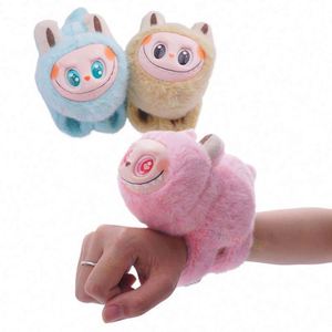 Cute Long Eared Snapping Wrist Bracelet Cartoon <b>Anime</b> Super Soft Plush PP Cotton Mesh Lining Toy Children Stuffed Animal - Product Image 1