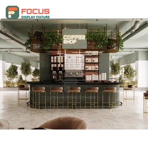 Premium Coffee Merchandise Display Rack Solid Wood Frame Cup Lid Display Zone Bean Shop Display Rack - Product Image 2