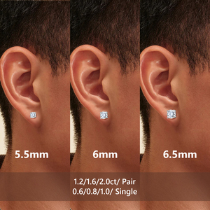 USA Großhandel 0,5-2CT VVS Diamant-Ohrringe 925 Sterling Silber 14K Vergoldet Damen Feiner Schmuck Moissanit-Ohrstecker Herren - Product Image 6