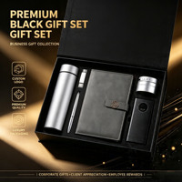 Coffret Cadeau de Conférence de Luxe en Cuir PU : Carnet d'Affaires, Stylo Roller, Gobelet, Porte-Cartes de Visite et Clé USB