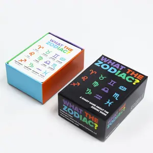 공장 제조 성인 게임 용품 게임 카드 맞춤형 인쇄 조디악 질문 카드 뚜껑과 받침대가있는 음주 게임