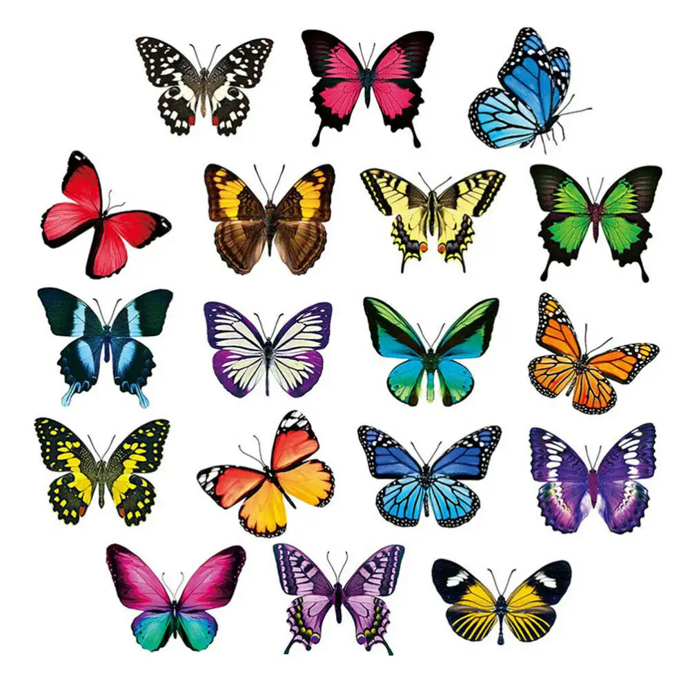 Removable Custom Beautiful Butterfly Bedroom Home Decor Vinyl Cartoon Animals Wall Decor Stickers for kids living room decor