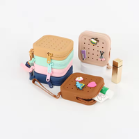 Portable Silicone Petits Articles Sac De Rangement Fermeture À Glissière Bonbons Carré Porte-Monnaie Carte Bancaire Écouteurs Clé Rouge À Lèvres Organisateur