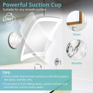 <span class=keywords><strong>Miroir</strong></span> cosmétique pliable éclairé avec capteur LED rechargeable 30X amélioré par le fabricant, avec ventouse - Product Image 4