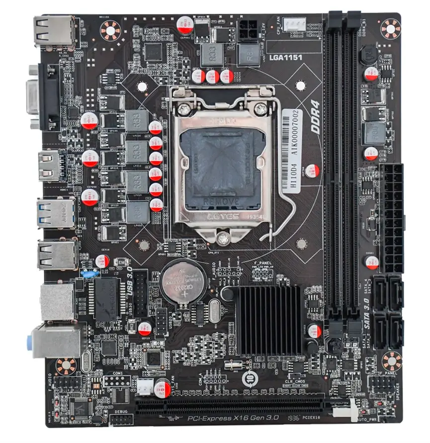 Grosir Pabrik OEM H110 Chipset Motherboard LGA1151 Desktop Mendukung Soket Memori DDR3