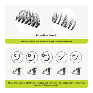 En gros Kit d'extensions de cils <span class=keywords><strong>Manga</strong></span> Spike Lashes, cils en grappe effilés avec cils inférieurs volumineux effet œil de renard, cils en grappe mixtes - Product Image 4