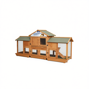 Jaula Extra Grande para Conejos, Dos Corredores, Bandeja Extraíble, Techo Impermeable de Dos Niveles, Casa de Madera para Mascotas al Aire Libre, para Animales Pequeños y Cobayas - Product Image 1