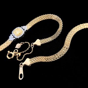 Xinfly Fine Jewelry Adjustable <b>Men</b> 18K Gold Hand Chain 0.45ct Yellow Diamond Telescopic Mesh Charm Wide Bracelet <b>for</b> <b>Men</b> - Product Image 5