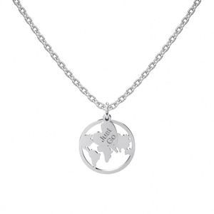 Collar Dylam Dainty Trendy de Plata de Ley 925 Hipoalergénico, con Colgante Circular en Forma de Tierra, para Mujer - Product Image 1