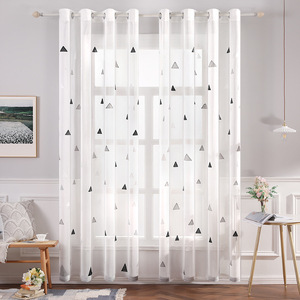 Nuovo prodotto di fantasia 2020 bianco nero grigio triangolo finestra <span class=keywords><strong>tende</strong></span> trasparenti, vendita calda a buon mercato soggiorno tenda trasparente/ - Product Image 1