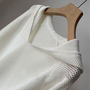 <span class=keywords><strong>2026</strong></span> ODM & OEM fabriek op maat gemaakte groothandel zomer lichte dames uitgeholde capuchon trui mesh gebreide cardigan voor vrouwen - Product Image 2