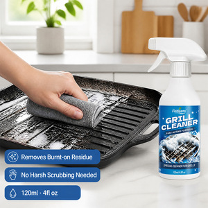 FISHLEANO Nettoyant en spray puissant pour <span class=keywords><strong>barbecue</strong></span> et gril, dégraissant pour éliminer la saleté, polissage des fours de cuisine, nettoyage en profondeur pour l'extérieur - Product Image 4
