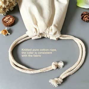 Small Canvaadjustable Size 19Cm*28Cm Drawstring Canvas Cord Accessory Custom Color Draw <b>String</b> <b>Bag</b> - Product Image 4