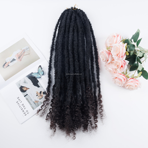100% plein fait à la main nouveau Design pas cher bohème pré bouclé Boho Faux Locs Crochet avec des boucles de cheveux humains se termine pour femme <span class=keywords><strong>africaine</strong></span> - Product Image 2