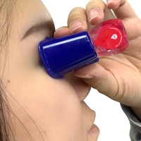 Flacons compte-gouttes en plastique PE bleu avec guide d'application, fabriqués en Chine par Healthmenex, avec logo personnalisé pour les gouttes ophtalmiques