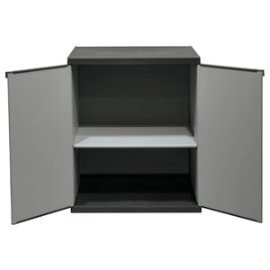 Armario de 2 Puertas Gris 68x39.5x85 Cm con Estantes, Cerradura y Tiradores, Montaje sin Tornillos - Product Image 3
