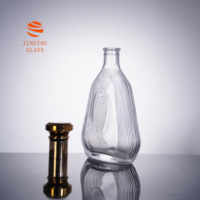 Bouteille de vin en verre en forme de poire à double paroi de 700 ml avec filetage vertical pour brandy, vodka, vin de fruits – Logo personnalisable disponible