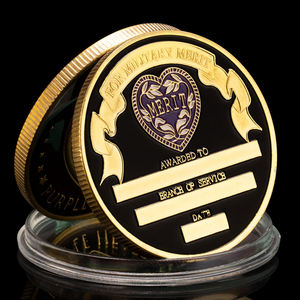 Hadiah medali peringatan gaya tantangan berlapis emas koin <span class=keywords><strong>Tribute</strong></span> hati ungu AS untuk layanan heroik atau koleksi - Product Image 4