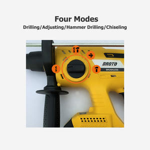 Martillo de mano inalámbrico de alta calidad, taladro de roca, batería eléctrica, perforadora rotativa para <span class=keywords><strong>casa</strong></span>, negro y amarillo, China - Product Image 3