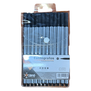 Pack de 12 stylos plume multifonctions noirs - Product Image 1