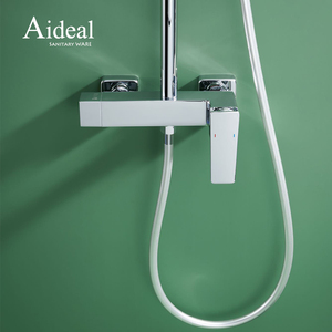 Mitigeur de douche en laiton de style carré de base à bon prix avec grande douche supérieure et douchette de <span class=keywords><strong>massage</strong></span> - Product Image 4