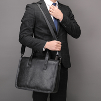 Porte-documents de luxe imperméable de haute qualité pour hommes, sac d'affaires en cuir véritable pour ordinateur portable 13 pouces