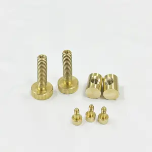 Custom Lathe Machining Brass Copper Parts Female Male Screw Nut Cnc Brass Machining Parts