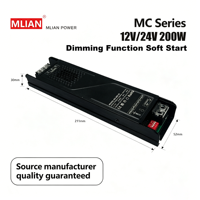 Alimentation électrique à découpage LED haute efficacité avec interrupteur DIP, 12V24V60W100W200W300W400W pour éclairage LED