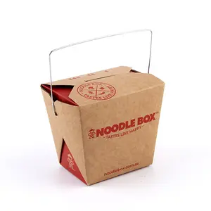 定制标志印刷一次性牛皮纸带走食品包装面盒