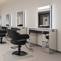 Nouveau modèle de table de coiffure haut de gamme, élégante, double face, quatre côtés en cuir, pour permanente, coloration et coupe de cheveux