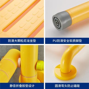 Bathroom <b>Folding</b> <b>Stool</b> With Backrest And Handrail 54Cm X 53Cm Non Slip For Senior Safety <b>Shower</b> Use - Product Image 4
