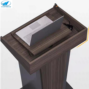 Mesa de discurso de madera clásica Soporte de mesa de conferencia Podio de Iglesia Micrófono Podio para eventos - Product Image 3