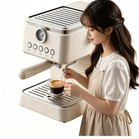 Machine à expresso automatique HY 20 bars avec distributeur de lait, machine à café en acier inoxydable avec réservoir d'eau amovible de 50 oz