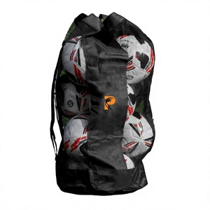 Prime Bags Large Capacity Mesh Sports <b>Ball</b> Bag Drawstring Black Red Travel Backpack Basketball Football Volleyball Soccer - Product Image 1