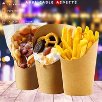 Boîte à emporter pour frites en papier kraft jetable, de qualité alimentaire, résistante à l'huile et aux fuites, emballage pour frites, porte-cônes en papier pour frites