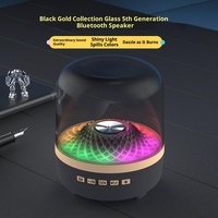 Altavoz Bluetooth, Inalámbrico para el Hogar, con Iluminación RGB de Vidrio, Portátil de Escritorio, Altavoz Subwoofer Pequeño