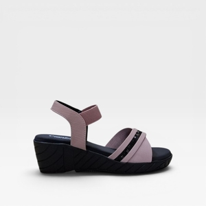 Sandales compensées roses pour femmes, élégantes, à brides croisées élastiques, faciles à enfiler, confortables, décontractées, légères, avec semelle antidérapante, pour l'été - Product Image 3