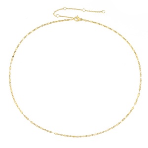 Collar <span class=keywords><strong>de</strong></span> Cadena Minimalista <span class=keywords><strong>de</strong></span> Acero Inoxidable 316L, Chapado en <span class=keywords><strong>Oro</strong></span> <span class=keywords><strong>de</strong></span> 14K, Cadena Clásica Simple Chapada en <span class=keywords><strong>Oro</strong></span> para Bodas y Regalos - Product Image 6