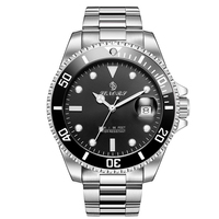 Montre mécanique automatique de luxe pour homme, boîtier en alliage, bracelet en acier inoxydable, aiguilles lumineuses, analogique, cristal, étanche