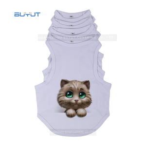 BUYUT Personnalisé Sublimation Imprimé Blanc Pet Mignon <span class=keywords><strong>t</strong></span>-shirts <span class=keywords><strong>Chiens</strong></span> Belle Porter Des Vêtements Gilets pour DIY Impression - Product Image 1