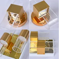 Miroir en acier inoxydable avant 3 couleurs claires applique montée pour chambre couloir escalier salle de bain pour salon LED acrylique applique murale