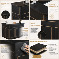 Comptoir de réception en L moderne et minimaliste, comptoir de caisse droit pour bureau d'entreprise, cabinet d'avocats, salon de beauté