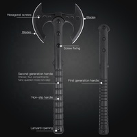 Camp Shovel Hache Scie Hache tactique multifonctionnelle Hache de survie à double lame du diable