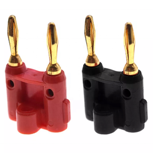 ปลั๊กต่อสายเคเบิลตัวผู้ลำโพงทองเหลืองชุบทอง2ทางปลั๊กกล้วย4มม. สำหรับการเชื่อมต่อพลังงานเสียง - Product Image 2