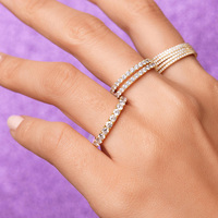 Anillo de Compromiso Xinyun de Plata de Ley 925 con Piedras Preciosas en Degradado y Diamantes, Banda Eterna