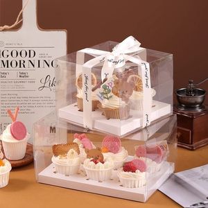 Crystal Clear plastik <span class=keywords><strong>2</strong></span> 4 6 9 12 sayım ekmek tatlı depolama ambalaj hediye ekran Cupcake kapaklı kutu - Product Image 4
